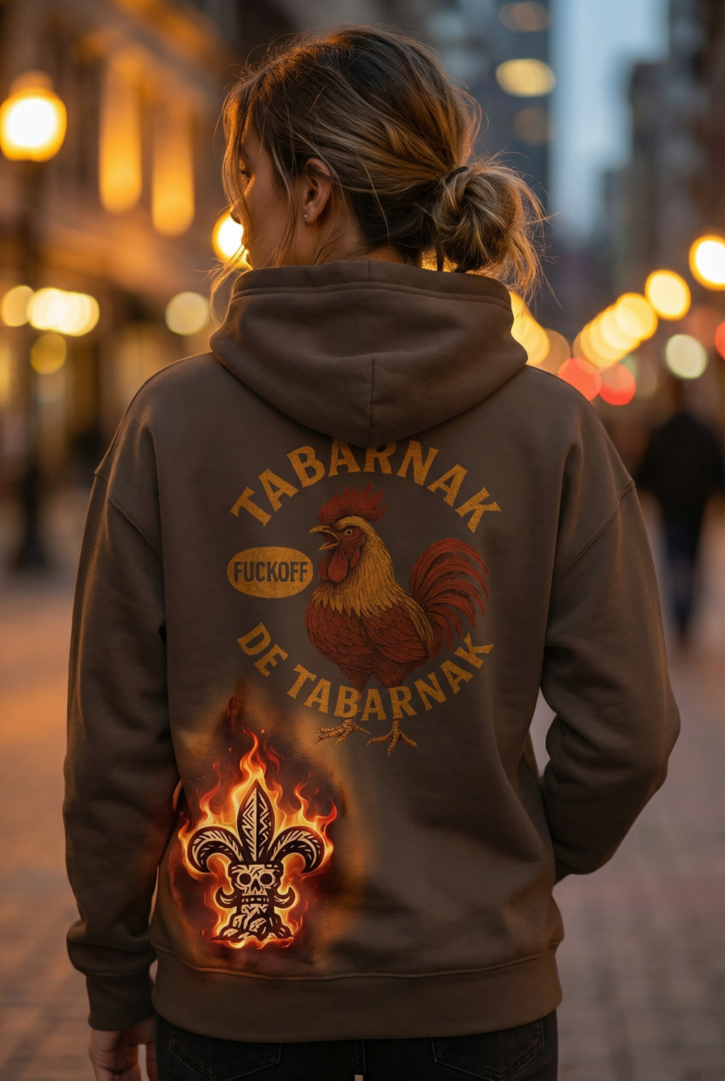 Hoodie BRUNMЯD Tabarnak de Tabarnak Fuck Off Rooster