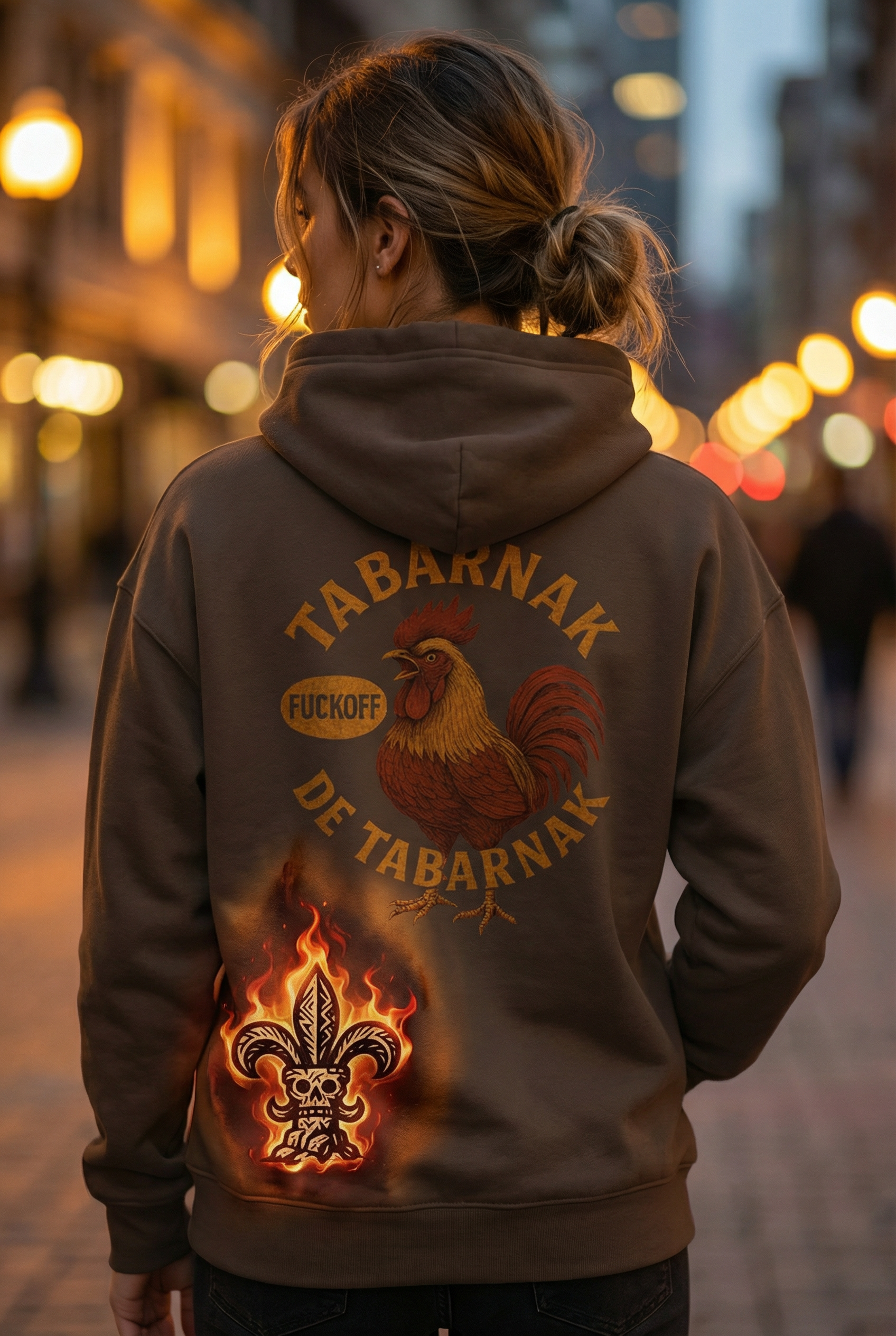 Hoodie BRUNMЯD Tabarnak de Tabarnak Fuck Off Rooster